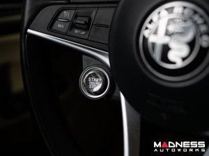 Alfa Romeo Stelvio Start Stop Button Overlay - Carbon Fiber - Feroce Carbon Alfa Romeo Stelvio Start Stop Button Overlay - Carbon Fiber - Feroce Carbon